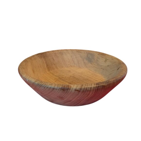 Vintage Wooden Oak Bowl Handmade Artisan Boho Rustic Cottage Core Kitchen Décor - Picture 1 of 7
